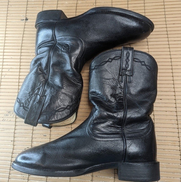 Ariat Heritage Roper Boots Men\'s 9 EE Western Black Rancher Cowboy Gently Worn. Ariat Men main image 4